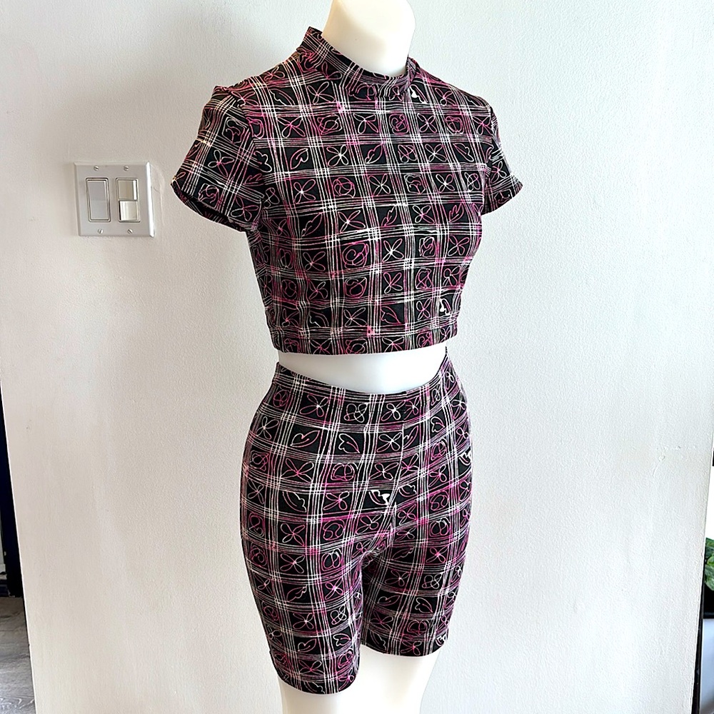 TRIXI 90s Unique Vintage Pattern 2-Piece Shorts Set